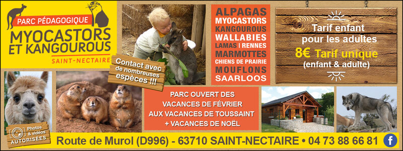 Image additionnelle de PARC PEDAGOGIQUE MYOCASTORS & KANGOUROUS - ST-NECTAIRE