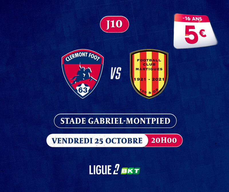 Image additionnelle de MATCH CLERMONT FOOT 63 VS MARTIGUES - Vendredi 25 oct. 2024 - 20:00