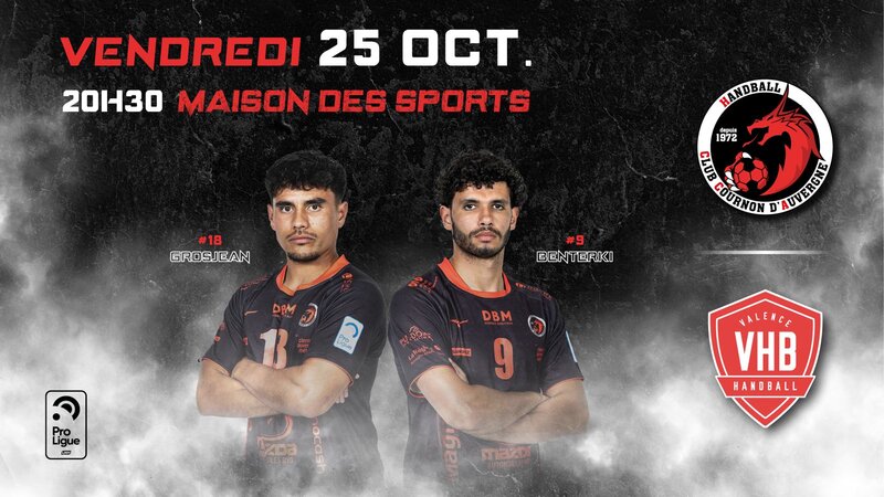 Image additionnelle de MATCH HANDBALL CLUB COURNON D'AUVERGNE VS VALENCE -  Ven. 25 oct. 2024 de 20h30 à 22h30